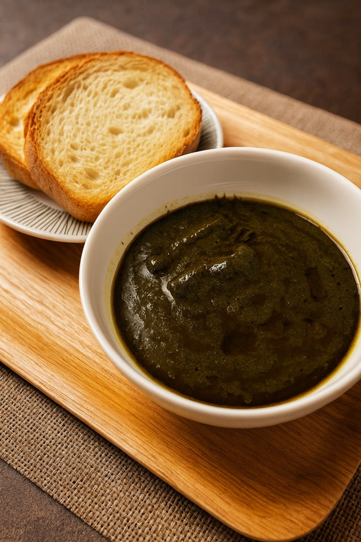 チュニジア産 モロヘイヤ・ペースト 瓶 Tunisian-style Ready-made Molokheiya / Molokhia / Mloukhia 350g