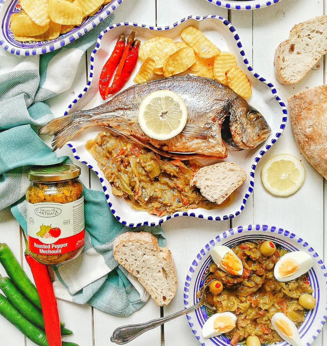 ローステッド・ペッパー・メシュイヤ・スパイシー(チュニジア風焼きピーマン)辛口  Salade Mechouia Piquante Grilled Green Peppers (Hot) 350g