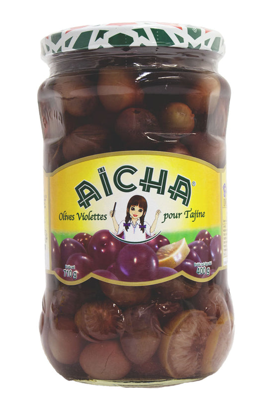 紫オリーブ(種付き)タジン料理用  AICHA Violet Olive 710g