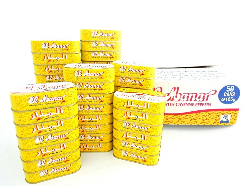 Oil Sardine with Cayenne Pepper  125g × 50 Cans (1 Case)